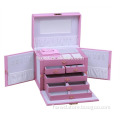 Leather Jewelry Box, Pink